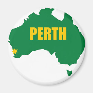 Perth-Grün und Goldkarte Magnet