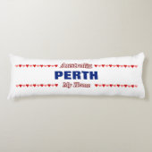 PERTH - Meine Zuhause - Australien Rote und rosa H Seitenschläferkissen (Vorderseite)