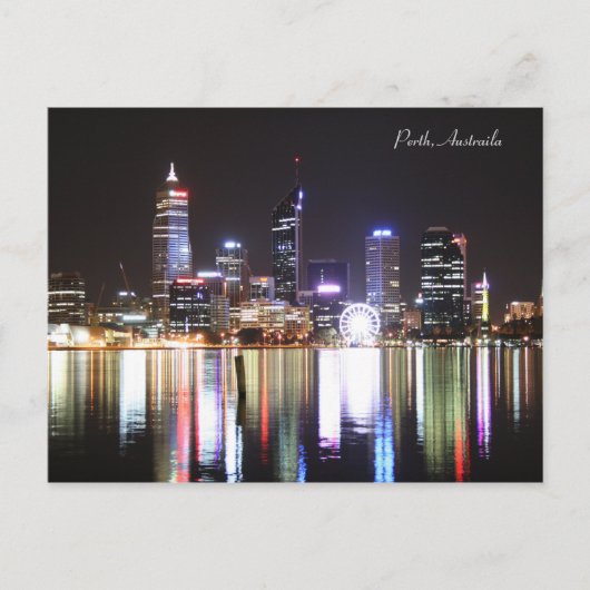 Perth Night Skyline - Postkarte (Vorderseite)