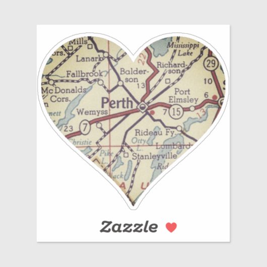 Perth Ontario Vintag Map Aufkleber (Blatt)