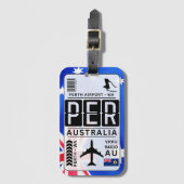 Perth PER Airport Code Gepäckmarke Gepäckanhänger (Vorderseite Vertikal)