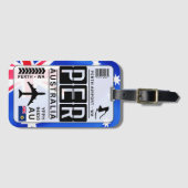 Perth PER Airport Code Gepäckmarke Gepäckanhänger (Vorderseite (Horizontal))
