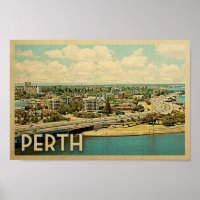 Perth Poster Vintage Travel Poster Australien