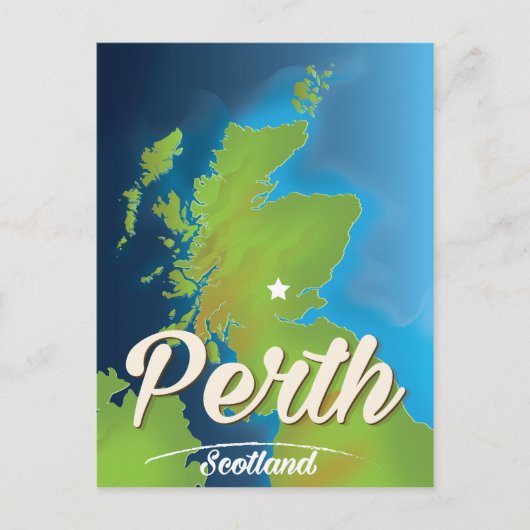 Perth Schottland Reiseplakat Postkarte (Vorderseite)
