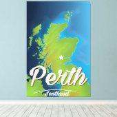 Perth Scotland Travel Poster Leinwanddruck (Insitu (Holzboden))