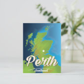 Perth Scotland Travel Poster Postkarte (Stehend Vorderseite)