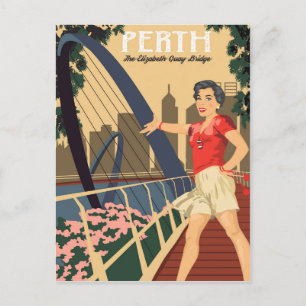Perth, The Elizabeth Quay Bridge, Australien Postkarte