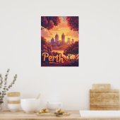 Perth Twilight: Sunset Symphony over Swan River Poster (Küche)