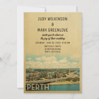 Perth Wedding Einladung Vintag Mitte des Jahrhunde