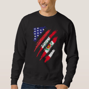 Peru American Grown Flag USA Patriot Heritage Mona Sweatshirt