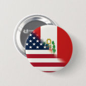 Peru-Amerika-Flagge| Peru-Amerikanische Flagge Button (Vorne & Hinten)