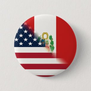 Peru-Amerika-Flagge  Peru-Amerikanische Flagge Button