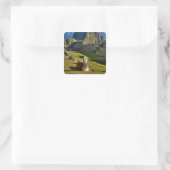Peru, Anden, Anden, Machu Picchu Quadratischer Aufkleber (Tasche)