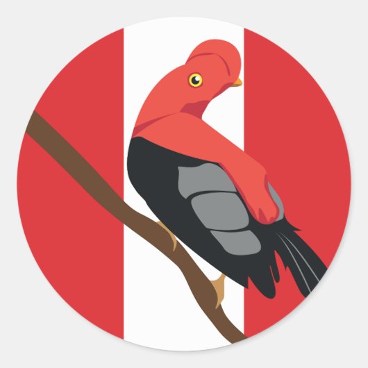 Peru Anden Hahn des Felsens Tunki Peruanische Nati Runder Aufkleber (Vorderseite)