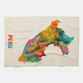 Peru-Aquarell-Karte Handtuch (Horizontal)