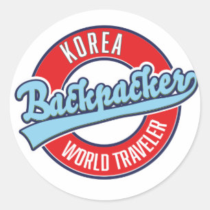 Peru Backpacker World Traveller Logo. Klassisch ru Runder Aufkleber