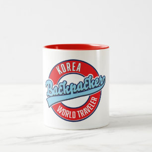 Peru Backpacker World Traveller Logo. Zwei-Tonen-M Zweifarbige Tasse
