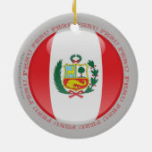 Peru-Blasen-Flagge Keramik Ornament (Hinten)