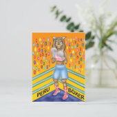 Peru Boxer, Alpaca-Charaktergestaltung Postkarte (Stehend Vorderseite)