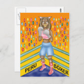 Peru Boxer, Alpaca-Charaktergestaltung Postkarte (Vorne/Hinten)