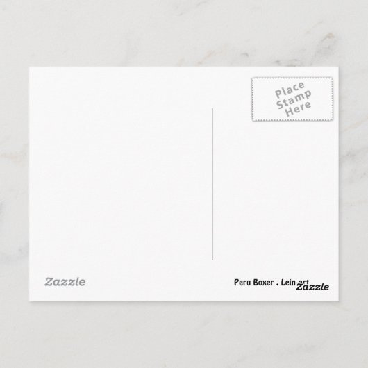 Peru Boxer, Alpaca-Charaktergestaltung Postkarte (Rückseite)