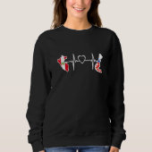 Peru Chile Flag Peruvian Chilean Heartbeat   Sweatshirt (Vorderseite)