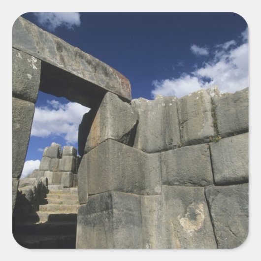 Peru, Cuzco, Sacsayhuaman Festung, gutes Beispiel Quadratischer Aufkleber (Vorderseite)