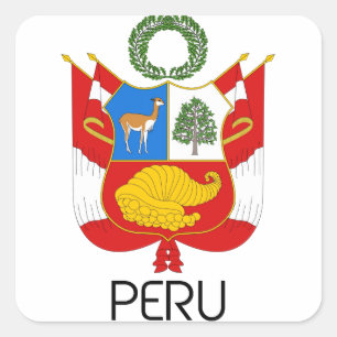 PERU - Emblem/Fahne/Wappen/Symbol Quadratischer Aufkleber