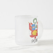 PERU - Emblem/Flagge/Wappen/Symbol Mattglastasse (VorderseiteRechts)