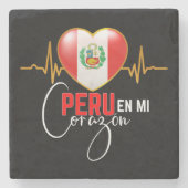 Peru en el Corazon Peruvian Pride Steinuntersetzer (Vorderseite)