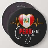 Peru en mi Corazon Peruvian Pride  Button (Vorne & Hinten)