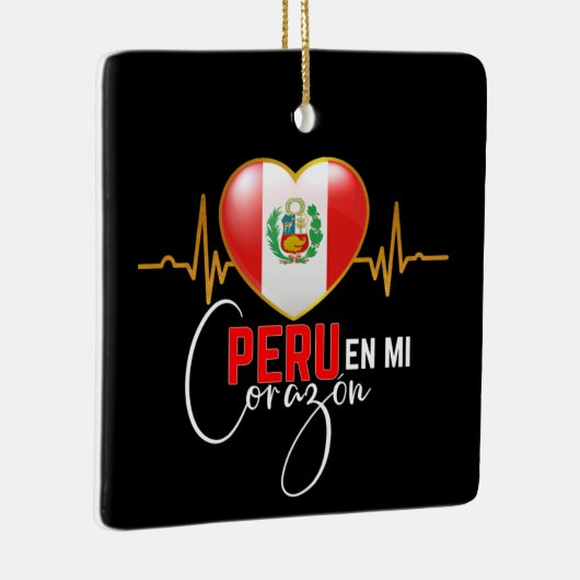Peru en mi Corazon Peruvian Pride Keramikornament (Rechts)