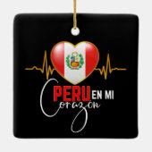 Peru en mi Corazon Peruvian Pride Keramikornament (Rückseite)