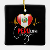 Peru en mi Corazon Peruvian Pride Keramikornament (Vorderseite)