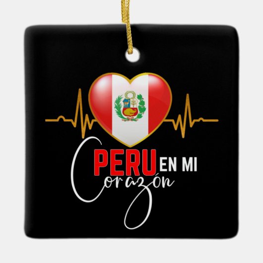 Peru en mi Corazon Peruvian Pride Keramikornament (Vorderseite)