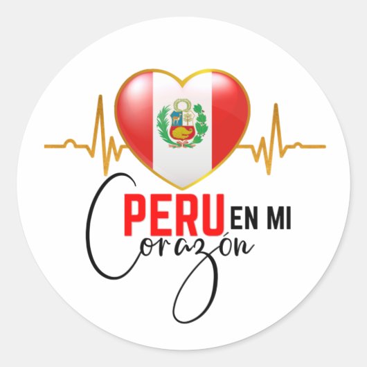 Peru en mi Corazon Peruvian Pride Runder Aufkleber (Vorderseite)