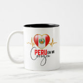 Peru en mi Corazon Peruvian Pride  Zweifarbige Tasse (Links)