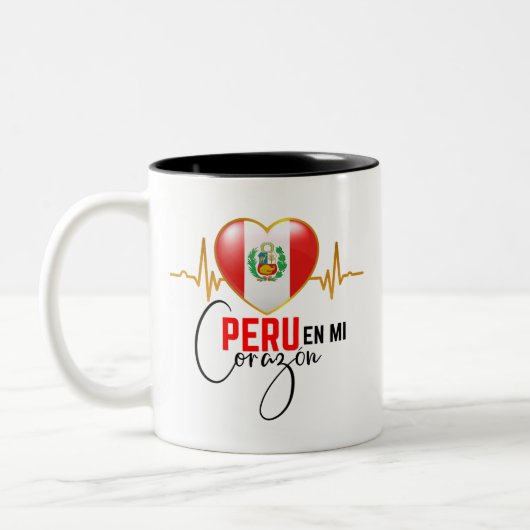 Peru en mi Corazon Peruvian Pride Zweifarbige Tasse (Links)