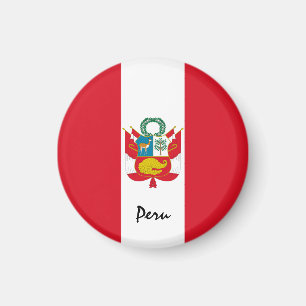 Peru, Fahne und Südamerika - Urlaub/Sportfans Magnet