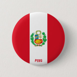 Peru Flag Charming Patriotic Button