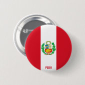 Peru Flag Charming Patriotic Button (Vorne & Hinten)