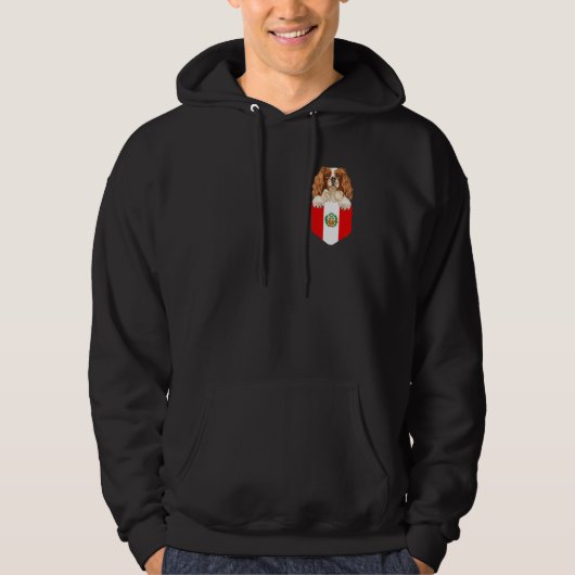 Peru Flag Englischer Spielzeug Spaniel Hund in Poc Hoodie (Vorderseite)