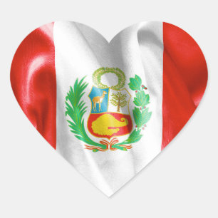 Peru Flag Heart Shaped Aufkleber