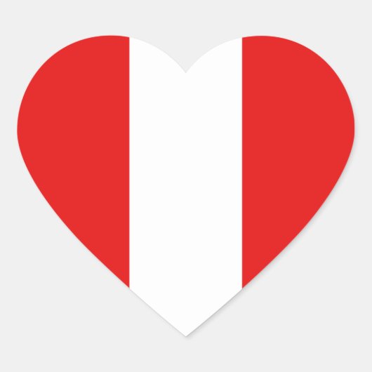 Peru Flag Heart Sticker (Vorderseite)