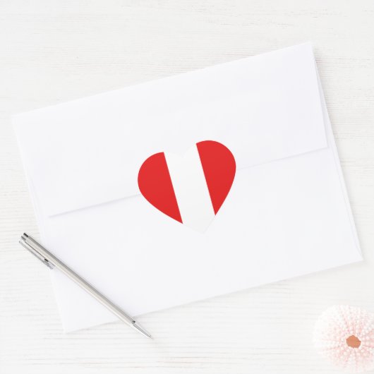 Peru Flag Heart Sticker (Umschlag)