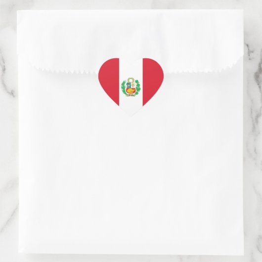 Peru Flag Heart Sticker (Tasche)