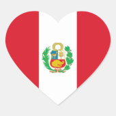 Peru Flag Heart Sticker (Vorderseite)