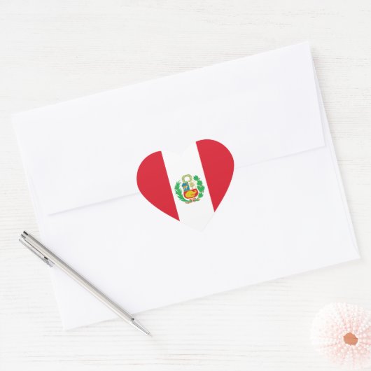 Peru Flag Heart Sticker (Umschlag)