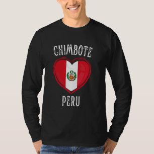 Peru Flag Herz Chimbote Stadt T-Shirt