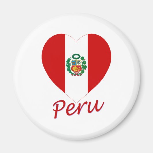Peru Flag Herz Magnet (Vorne)